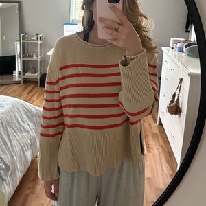 Gap 100% cotton Beige and Red Sweater